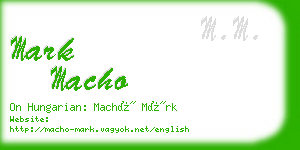 mark macho business card