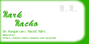 mark macho business card